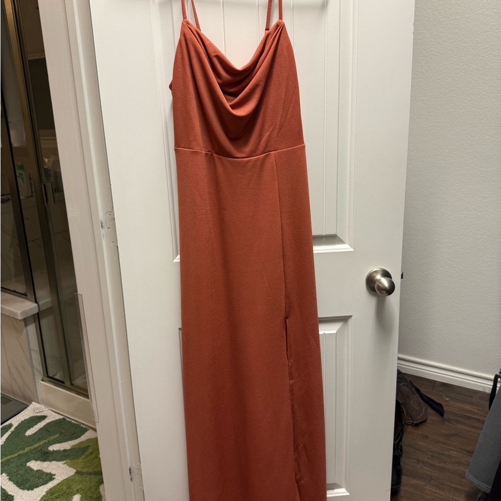 Elegant Rust Slip Dress